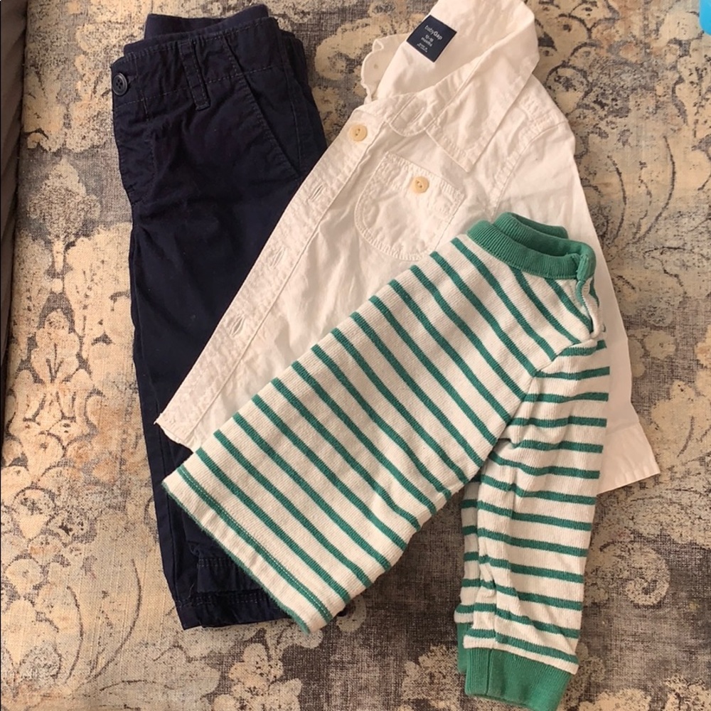 Lot of 3 boys 12-18 mo Baby Gap pants and shirts